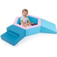Soft 3-Piece Baby Foam Climbing Blocks Set with Ball Pit & 100 Balls