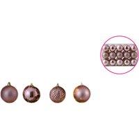 Festive 36-Piece Bauble Set with Matte, Glitter, and Disco Ornaments