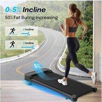 2.5HP Folding Treadmill with LED Display, Remote & 330lbs Capacity - Compact Walking Pad for Home Gym