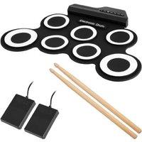 7-Pad Electronic Roll-Up Drum Kit Toy - Portable Digital Musical Instrument for Kids (Ages 3+) - Battery-Operated, Creative Play
