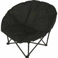 Deluxe Padded Folding Moon Chair - Black, Polyester, Portable Outdoor Seat, 100kg Capacity