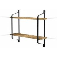 Chic Industrial 2-Tier Home Decor Floating Wall Shelves for Stylish Organisation