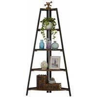 5-Tier Ladder-Style Corner Storage Shelf - Vintage Design & Space-Saving