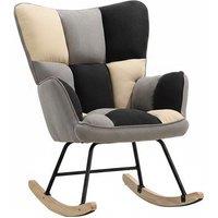 Tufted Linen Upholstered & Cushioned Rocking Chair