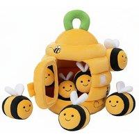 Fluffy Sensory Beehive Baby Toy with Smiling Bees and Mirrors