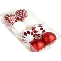 8Pcs Shatterproof Christmas Baubles Set - Mixed Festive Ornaments, 6cm, Traditional Style