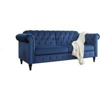 3-Seater Velvet Sofa Bed - Grey, Navy Blue, or Mustard