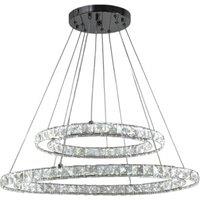 2-Tiered Adjustable Crystal LED Pendant Ceiling Light