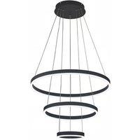 Modern 3-Ring LED Ceiling Light with Dimmable Remote - Adjustable Lighting & Contemporary Shape