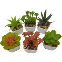 6 Pcs Artificial Succulent Potted Plants