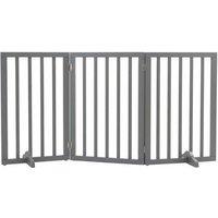 Wooden Foldable 3 Panel Pet Gate with Tall, Stylish Modern Finish