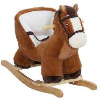 Interactive Plush Rocking Horse with Sounds - Brown Pony - Ages 18-36 Months - Imaginative Ride-On Toy