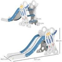 Indoor Space-Themed Toddler Slide - Blue & Grey - PE/PP, 30kg Capacity, Nursery Play Equipment (1.5-3Y)