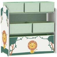 3-Tier Kids Toy Shelf & Storage Organiser with 6 Removable Fabric Bins - Space-Saving Nursery Solution
