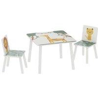 3pc Kids Table & Chair Set - Creative Play Furniture, Ages 3+, Animal Theme, Safe & Sturdy
