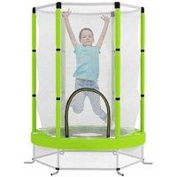 4.6ft Cloud Theme Toddler Trampoline with Safety Net - Ages 3-6, Indoor & Outdoor Play