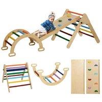5-in-1 Montessori Toddler Climbing Frame with Slide & Arch - Indoor Activity Toy, Ages 18-48 Months, Multicolour