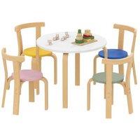 5pc Wooden Table & Chair Set for Kids - Ages 3-8 - Creative Play, Durable, Safe