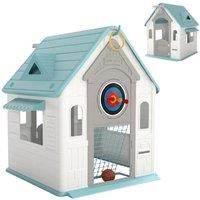 5-in-1 Kids Playhouse - Basketball, Football, Dartboard & Toss Game - Indoor & Outdoor Activity Centre - Ages 2-5