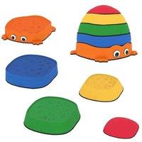 5pc Frog Sensory Stepping Stones Set - Imaginative Outdoor Balance Toy for Ages 2-8