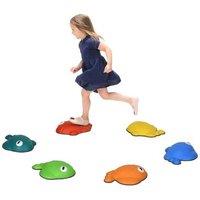 6pc Sensory Stepping Stones for Kids - Stackable, Non-Slip, Outdoor & Indoor Play (Ages 3-8, Educational, Balance Game)