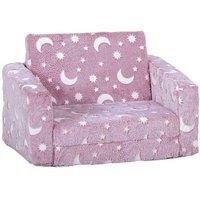 2-in-1 Foldable Glow-in-the-Dark Kids Chair - Blue, Ages 1.5-3 - Space Theme, Portable, Easy Clean