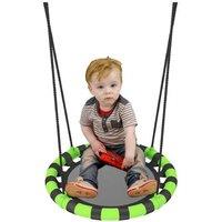60cm Outdoor Nest Swing Seat for Kids - Adjustable Ropes, Ages 3+, Black, Garden Play