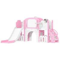 7-in-1 Pink Toddler Slide Set - Indoor Activity Centre, Ages 2-6, Creative Play, Safe Materials
