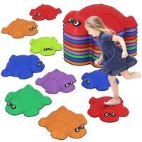 9pc Multicolour Balance Stepping Stones Set - Indoor/Outdoor Play, Ages 3-8, Educational, Stackable