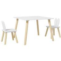 3pc Bunny Table & Chair Set for Kids - Ages 3+, Creative Play, Nursery & Playroom Furniture