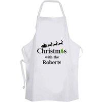 Personalised Christmas Apron - Custom Name & 4 Festive Designs for Adults