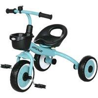 Kids Trike with Adjustable Seat, Bell & Basket - Blue - Outdoor Ride-On Toy Ages 2-5