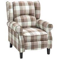 160 Reclining Linen Armchair with Footrest - Adjustable, Padded, Modern Accent Chair