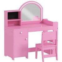 Kids Princess Vanity Table Set with LED Mirror & Storage - Ages 3+, Creative Play, Safe Design