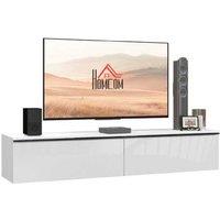 160cm Contemporary Floating TV Stand - Wall-Mounted Storage Unit for TVs up to 70", High Gloss, Particle Board