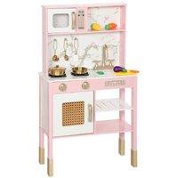 Pink Play Kitchen Set for Kids Ages 3-6 - Imaginative Pretend Cooking Toy w/ Oven, Sink & Accessories