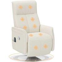 Ergonomic Massage Recliner Armchair - Cream Linen, Adjustable Back Support, Orthopaedic Comfort, 150kg Capacity