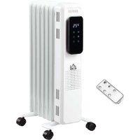 1630W Oil-Filled Radiator with Remote & 24H Timer - Silent, Portable, Safe Heating for Home & Office