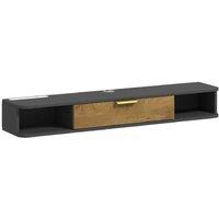 120cm Floating TV Stand with Storage - Charcoal Grey, Wall-Mounted, Modern Living Room Furniture