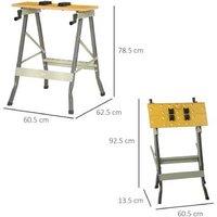 4-in-1 Folding Clamp Table & Sawhorse - Heavy-Duty Multi-Purpose Workbench, Steel Frame, 100kg Capacity