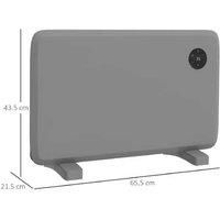 1200W Adjustable Convector Heater - Wall-Mountable or Freestanding, Slimline Grey Electric Panel