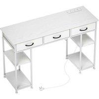 120cm Contemporary Study Desk with Power, Storage Drawers & Shelves - Home Office Table