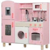 Kids Play Kitchen Set - Imaginative Pretend Play, Ice Maker & Lights, Ages 3+, Pink