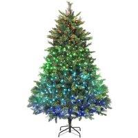 180cm Pine LED Christmas Tree with Remote - Lifelike Pine, Colour Sync Lights, Modern Holiday Decor