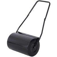Heavy-Duty Steel Lawn Roller - 50cm, Adjustable Weight, Ergonomic Handle - Black