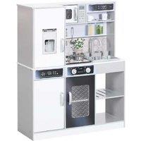 Interactive Pretend Toy Kitchen Playset for Kids (Ages 3-8) - Lights, Water, Coffee Maker & Fridge