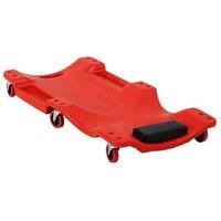 Heavy-Duty Mechanic Creeper with Wheels, Ergonomic Body Tray & Padded Headrest - Red, 120kg Capacity