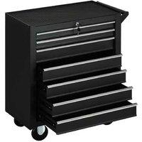 7-Drawer Metal Tool Cabinet with Wheels - Lockable, Heavy-Duty, Industrial Storage