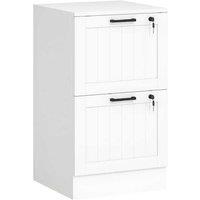 White Metal 2-Drawer Lockable Filing Cabinet - Secure Office Storage, A4 & Letter Size