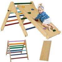 3-in-1 Wooden Pikler Climbing Frame & Ramp Set - Montessori Indoor Toy - Ages 18-48M